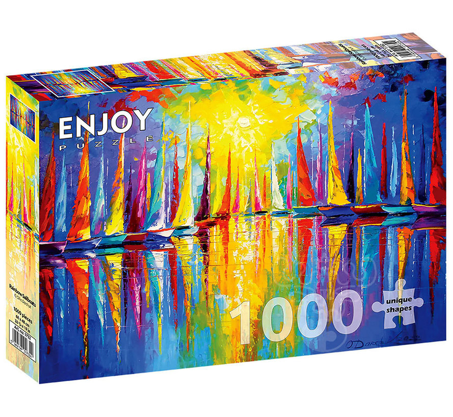 Enjoy Rainbow Sailboats Puzzle 1000pcs
