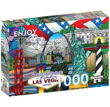 ENJOY Puzzle Enjoy American Landmarks Collage Puzzle 1000pcs