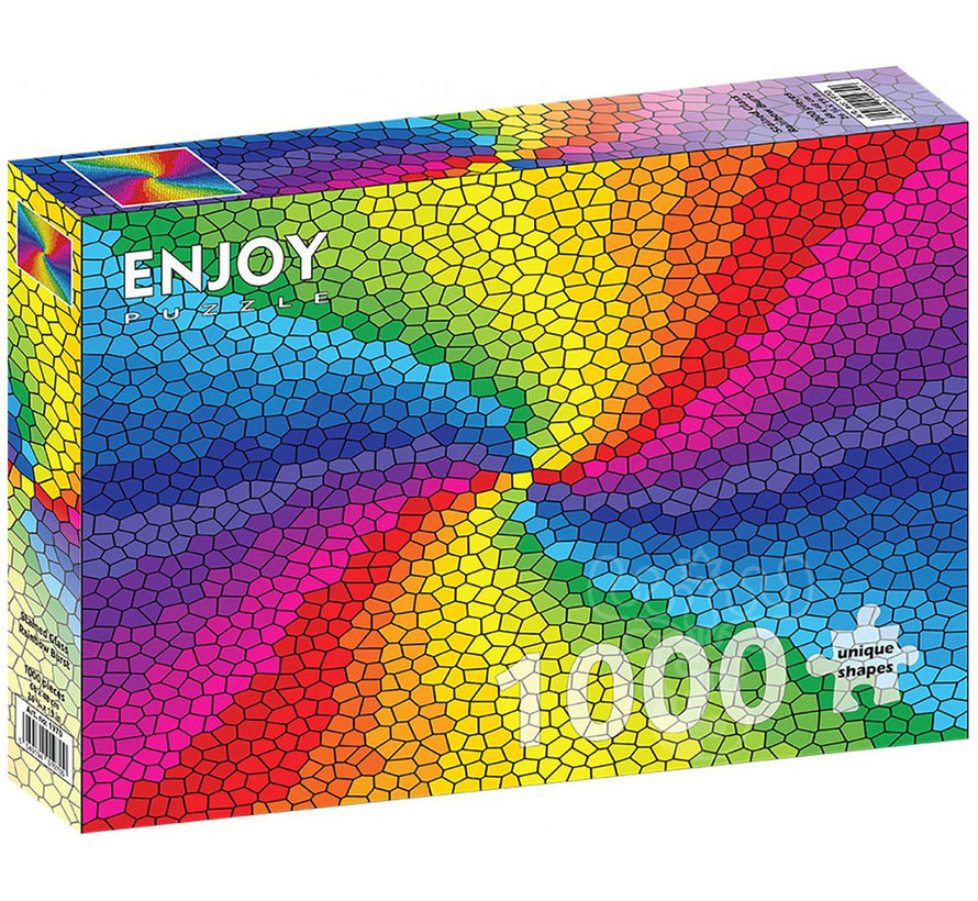 FINAL SALE Enjoy Stained Glass Rainbow Burst Puzzle 1000pcs