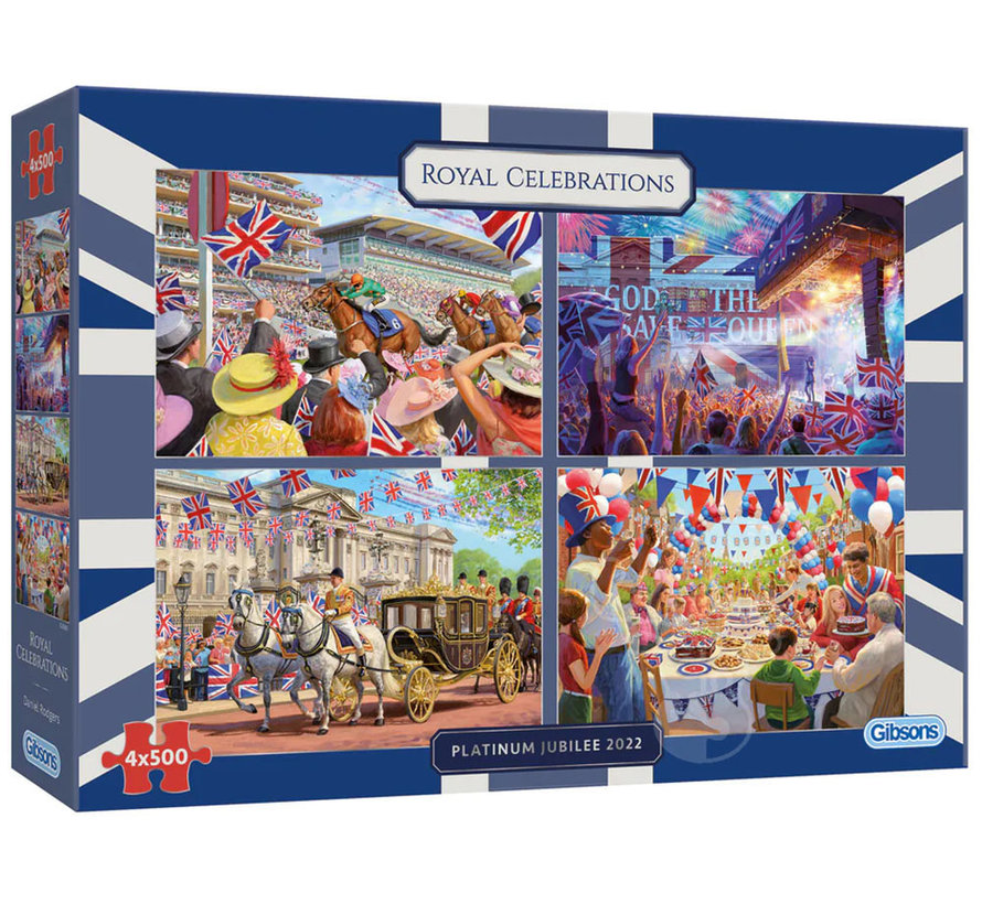 Gibsons Jubilee Royal Celebrations Puzzle 4 x 500pcs