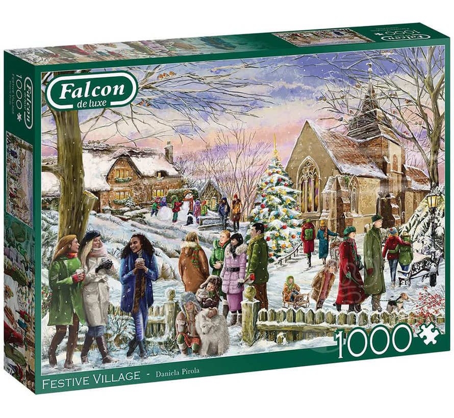 Falcon Festive Village Puzzle 1000pcs* - ORIGINAL BOX SIZE