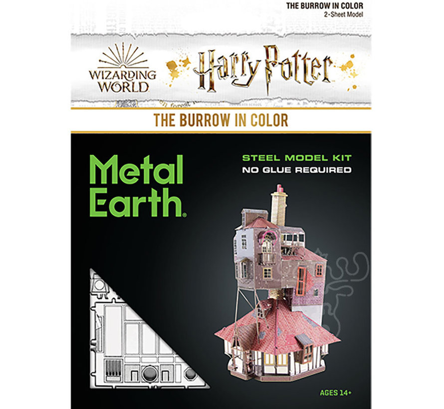 Metal Earth Harry Potter The Burrow in Color Model Kit