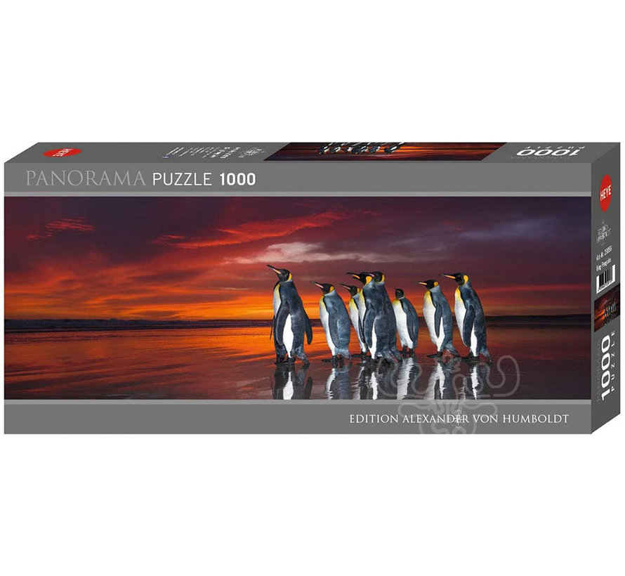 Heye Edition Alexander von Humboldt: King Penguins Panorama Puzzle 1000pcs