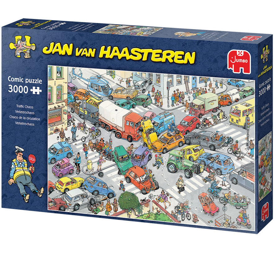 Jan Van Haasteren Traffic Chaos Puzzle - 3000 Piece Jigsaw For Adults With Humorous Details