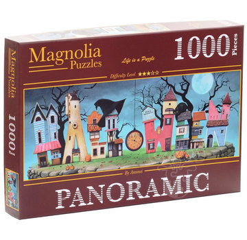 Magnolia Puzzles Magnolia Halloween Town - Panoramic Puzzle 1000pcs