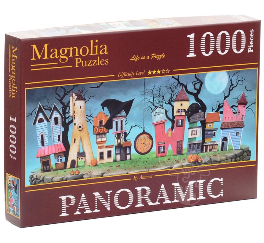 Magnolia Halloween Town - Panoramic Puzzle 1000pcs