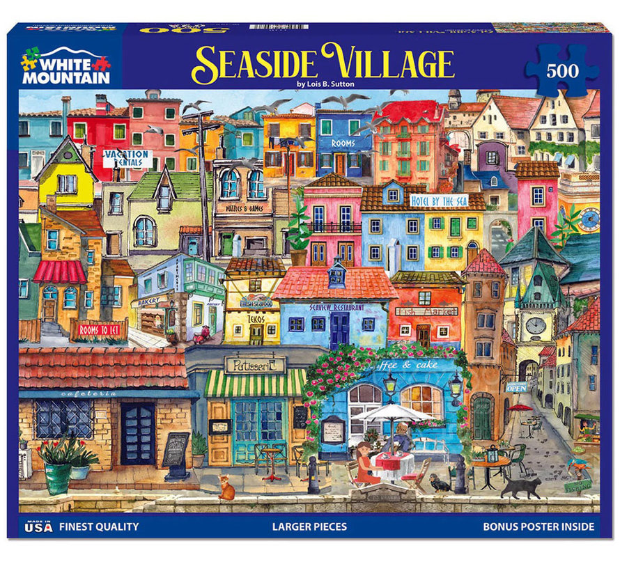 White Mountain Seaside Village Puzzle 500pcs