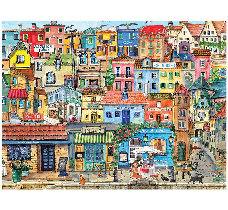 White Mountain Seaside Village Puzzle 500pcs