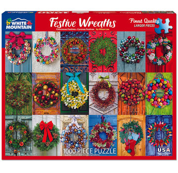 White Mountain White Mountain Festive Wreaths Puzzle 1000pcs