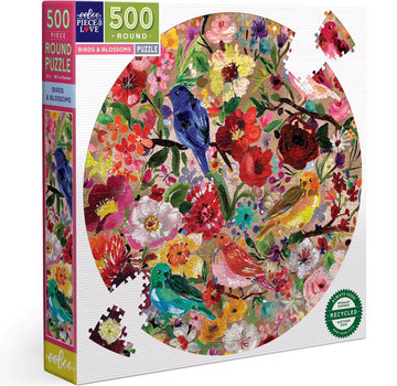 EeBoo eeBoo Birds & Blossoms Round Puzzle 500pcs