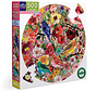 eeBoo Birds & Blossoms Round Puzzle 500pcs