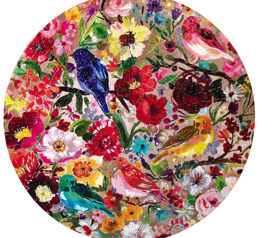 eeBoo Birds & Blossoms Round Puzzle 500pcs