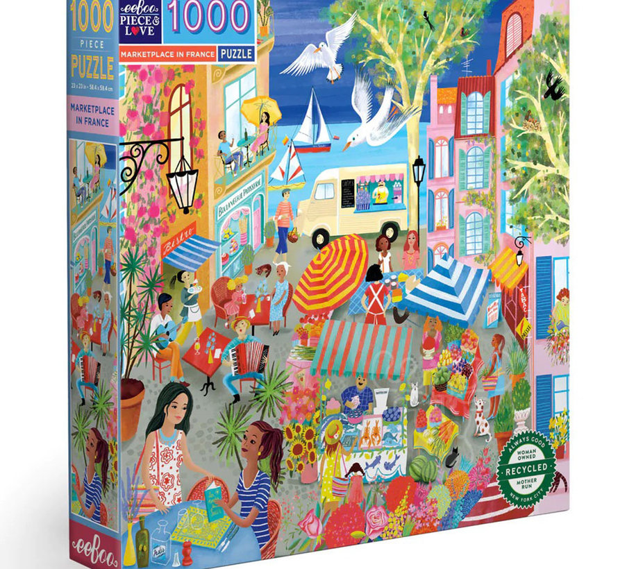 eeBoo Marketplace in France Puzzle 1000pcs