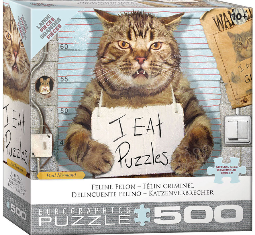Eurographics Normand: Feline Felon Large Pieces Family Puzzle 500pcs