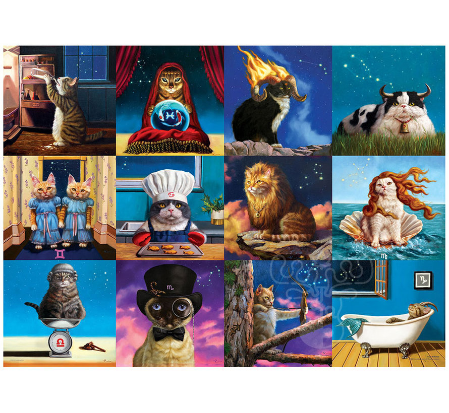 Eurographics Heffernan: Zodiac Cats Puzzle 1000pcs