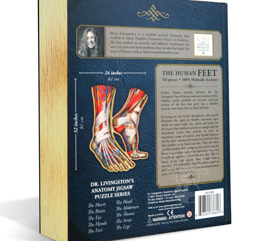 Dr. Livingston's Anatomy: The Human Feet Puzzle 764pcs