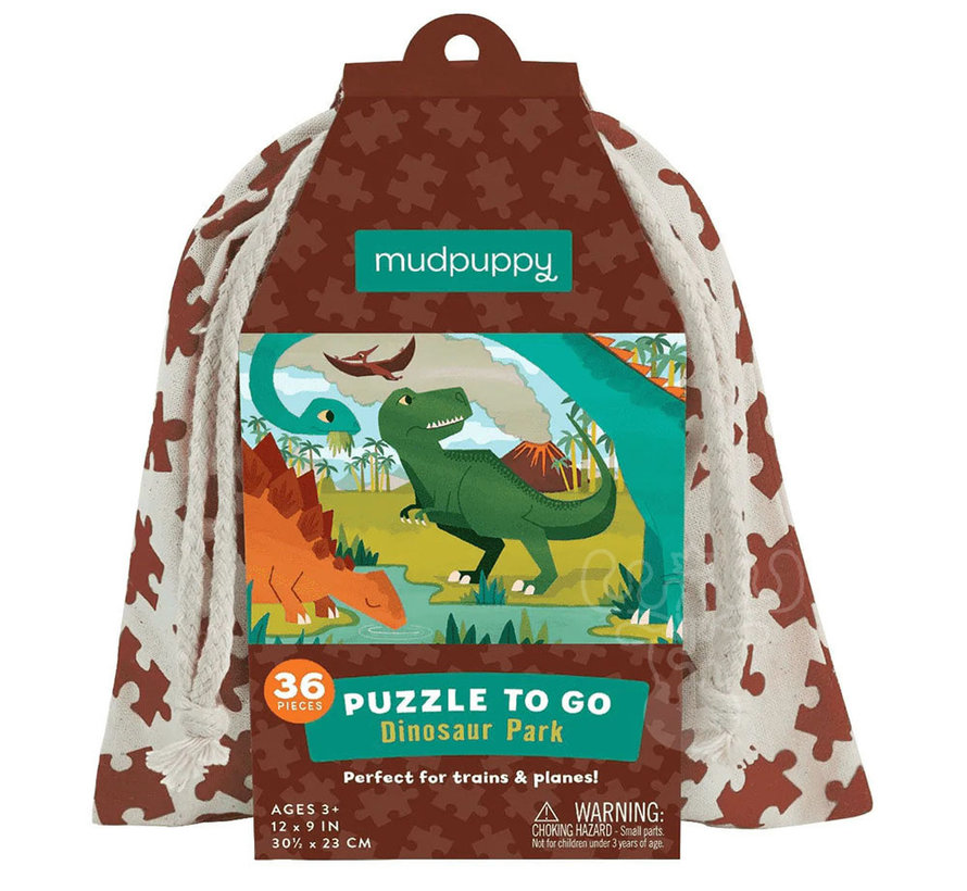 Mudpuppy Puzzle to Go Dinosaur Park Puzzle 36pcs