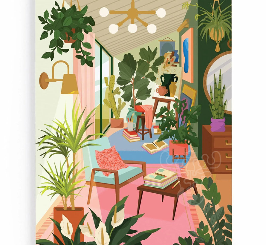 Galison Lighting 101: Houseplants Puzzle 500pcs in a Book Box