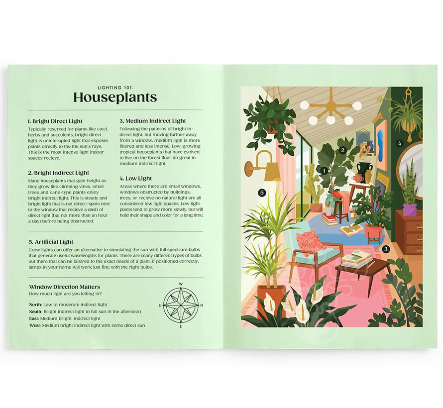 Galison Lighting 101: Houseplants Puzzle 500pcs in a Book Box