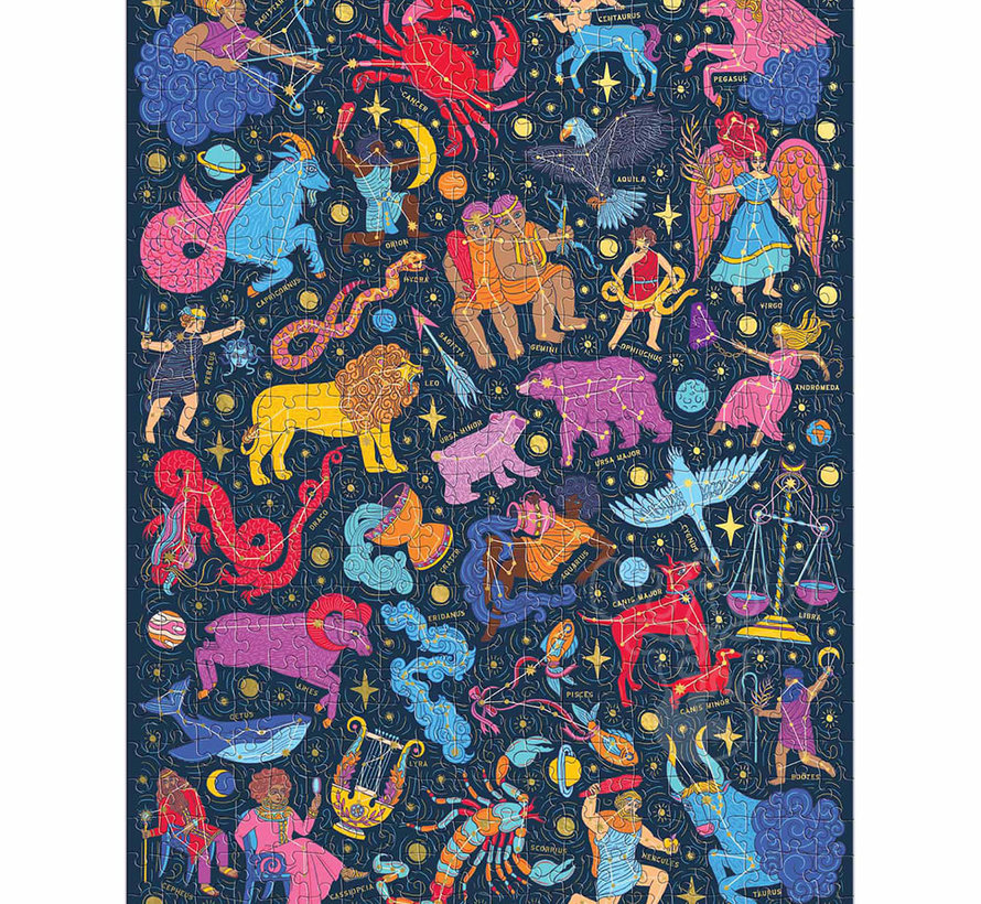 Galison Constellations 101: Stargazing Puzzle 500pcs in a Book Box