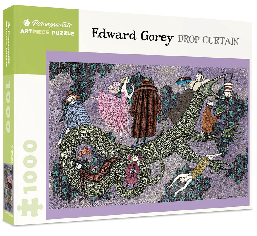 Pomegranate Gorey, Edward: Drop Curtain Puzzle 1000pcs
