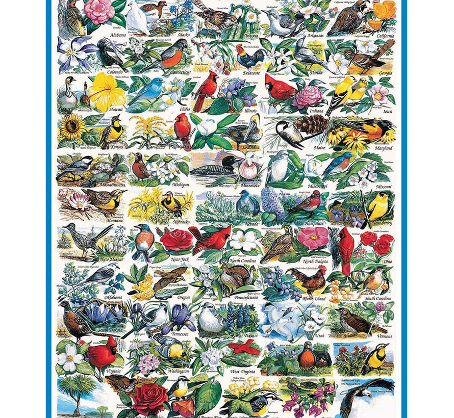 White Mountain State Birds & Flowers Puzzle 1000pcs