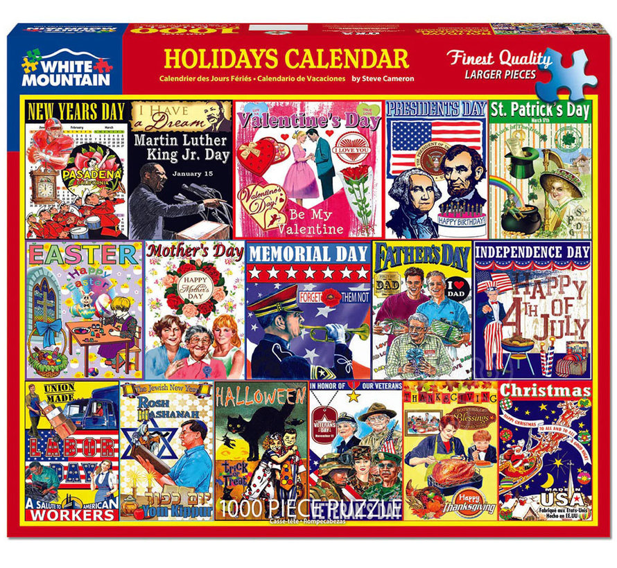 White Mountain Holiday Calendar Puzzle 1000pcs