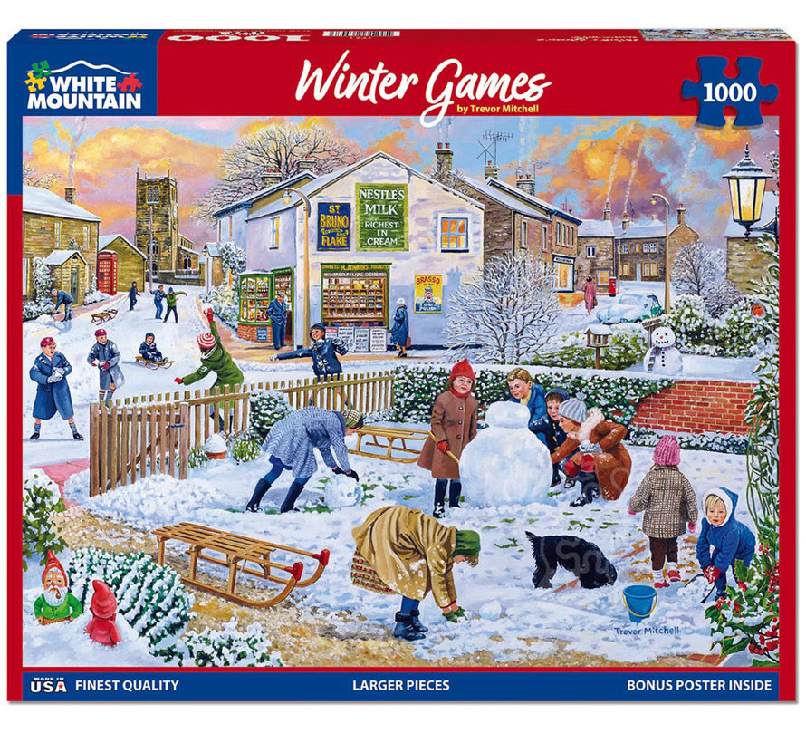 White Mountain Winter Games Puzzle 1000pcs