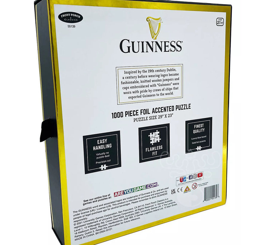 FINAL SALE Front Porch Classics Guinness Retro Foil Accented Puzzle 1000pcs