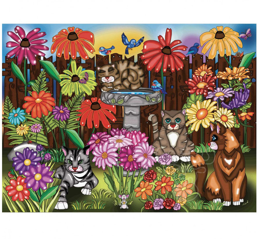 JaCaRou Garden Cats / Chats de Jardin Puzzle 1000pcs