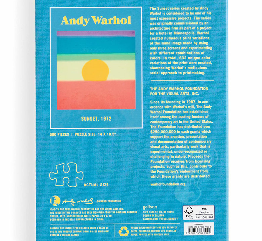 Galison Andy Warhol Sunset, 1972 Book Puzzle 500pcs
