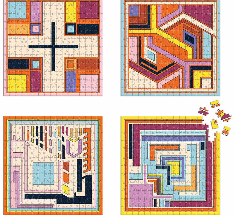 Galison Frank Lloyd Wright Textile Blocks Puzzle 4 x 200pcs