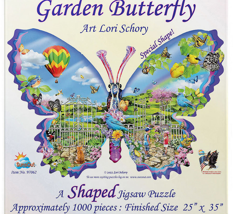 SunsOut Garden Butterfly Shaped Puzzle 1000pcs