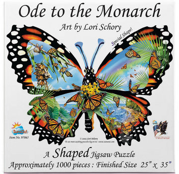 SunsOut FINAL SALE SunsOut Ode to the Monarch Shaped Puzzle 1000pcs