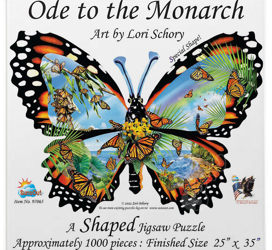 SunsOut Ode to the Monarch Shaped Puzzle 1000pcs