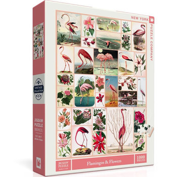 New York Puzzle Company New York Puzzle Co. Vintage Collection: Flamingos and Flowers Puzzle 1000pcs