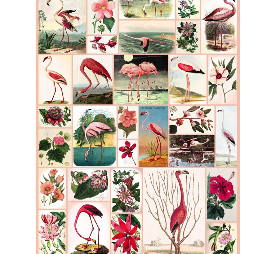 New York Puzzle Co. Vintage Collection: Flamingos and Flowers Puzzle 1000pcs