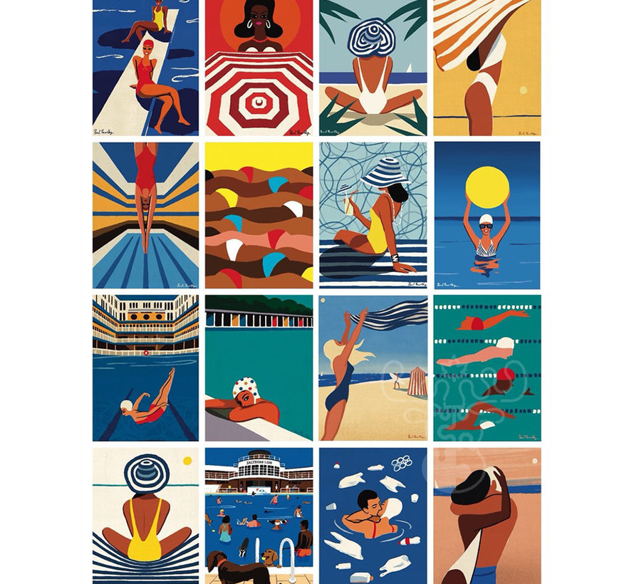 New York Puzzle Co. Paul Thurby: Bathing Beauties Puzzle 1000pcs