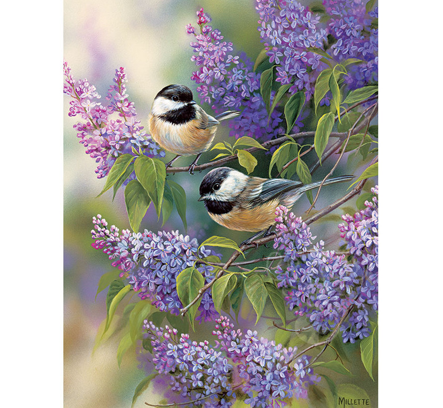 Cobble Hill Chickadees and Lilacs Puzzle 1000pcs