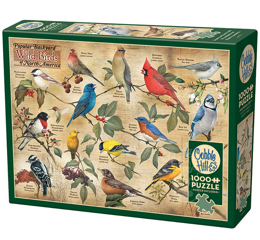 Cobble Hill Popular Backyard Wild Birds of North America Puzzle 1000pcs