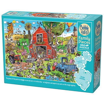 Cobble Hill Puzzles Cobble Hill DoodleTown: Farmyard Folly Family Puzzle 350pcs