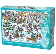 Cobble Hill Puzzles Cobble Hill DoodleTown: Hockey Town Family Puzzle 350pcs