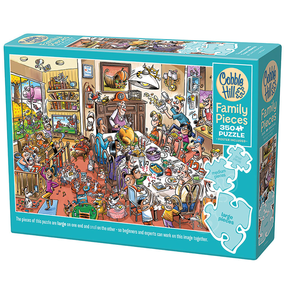 Cobble Hill DoodleTown Thanksgiving Togetherness Family Puzzle 350pcs