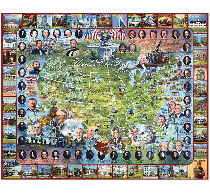 White Mountain United States Presidents Puzzle 1000pcs RETIRED