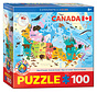 Eurographics Illustrated Map of Canada Puzzle 100pcs