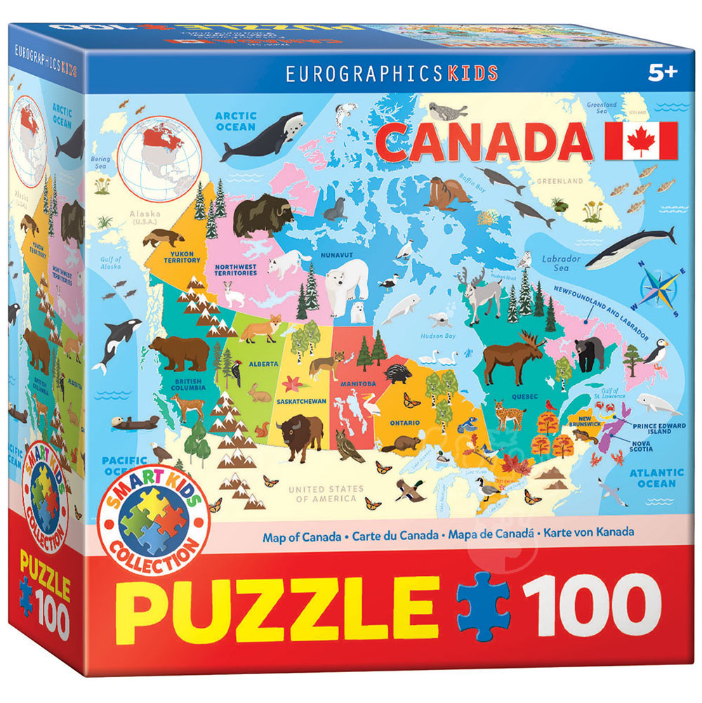 Eurographics Illustrated Map of Canada Puzzle 100pcs Puzzles Canada