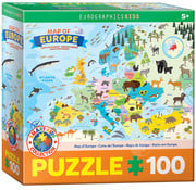 Eurographics Eurographics Illustrated Map of Europe Puzzle 100pcs
