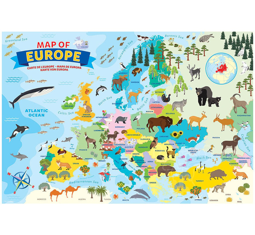 Eurographics Illustrated Map of Europe Puzzle 100pcs