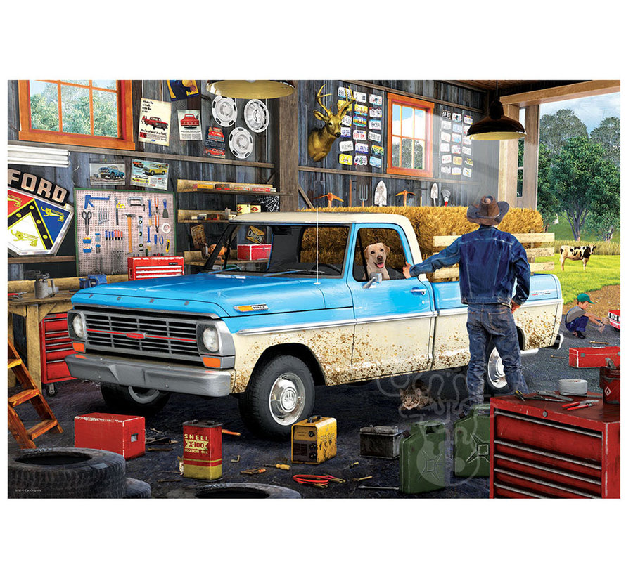 Eurographics Hard Day's Work Pick Up Truck Puzzle 550pcs in a Shaped Tin