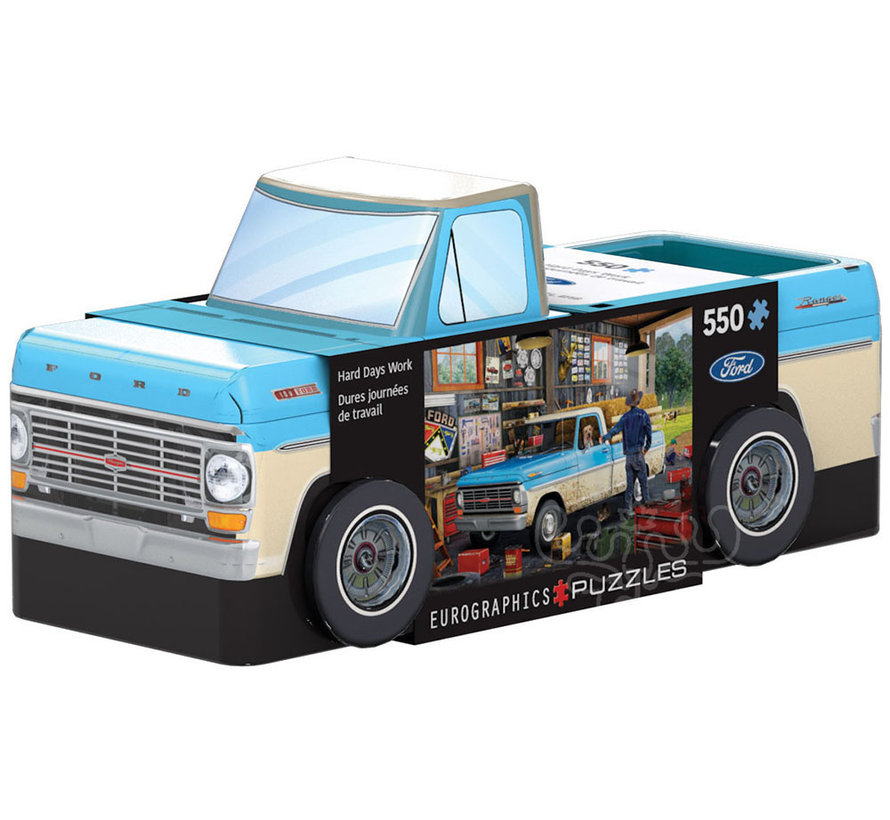 Eurographics Hard Day's Work Pick Up Truck Puzzle 550pcs in a Shaped Tin